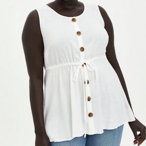 Torrid White Babydoll Top